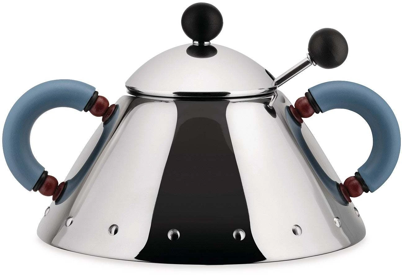 Alessi Suikerpot - Met Lepel - 9097 - Blauw - 200 Ml - Door Micheal Graves 1 Alessi Suikerpot - Met Lepel - 9097 - Blauw - 200 Ml - Door Micheal Graves