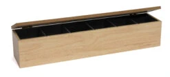 Sakura Tea Theedoos - Hout - 6-vaks - Met Fluweel - 43 X 9 Cm