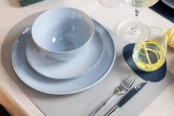 Jay Hill Placemat - Vegan Leer - Grijs / Blauw - Bread - Dubbelzijdig - 44 X 30 Cm -Le Creuset Winkel 10 Jay hill servies stripes 03