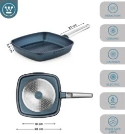 Westinghouse Pannenset Performance (Wokpan + Grillpan) ø 28 Cm - Blauw - Inductie En Alle Andere Warmtebronnen -Le Creuset Winkel 1120x1200 1