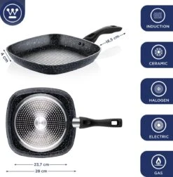 Westinghouse Pannenset Black Marble (Grillpan 28 Cm + Wokpan ø 30 Cm) - Inductie En Alle Andere Warmtebronnen 14 Westinghouse Pannenset Black Marble (Grillpan 28 Cm + Wokpan ø 30 Cm) - Inductie En Alle Andere Warmtebronnen -Le Creuset Winkel 1176x1200