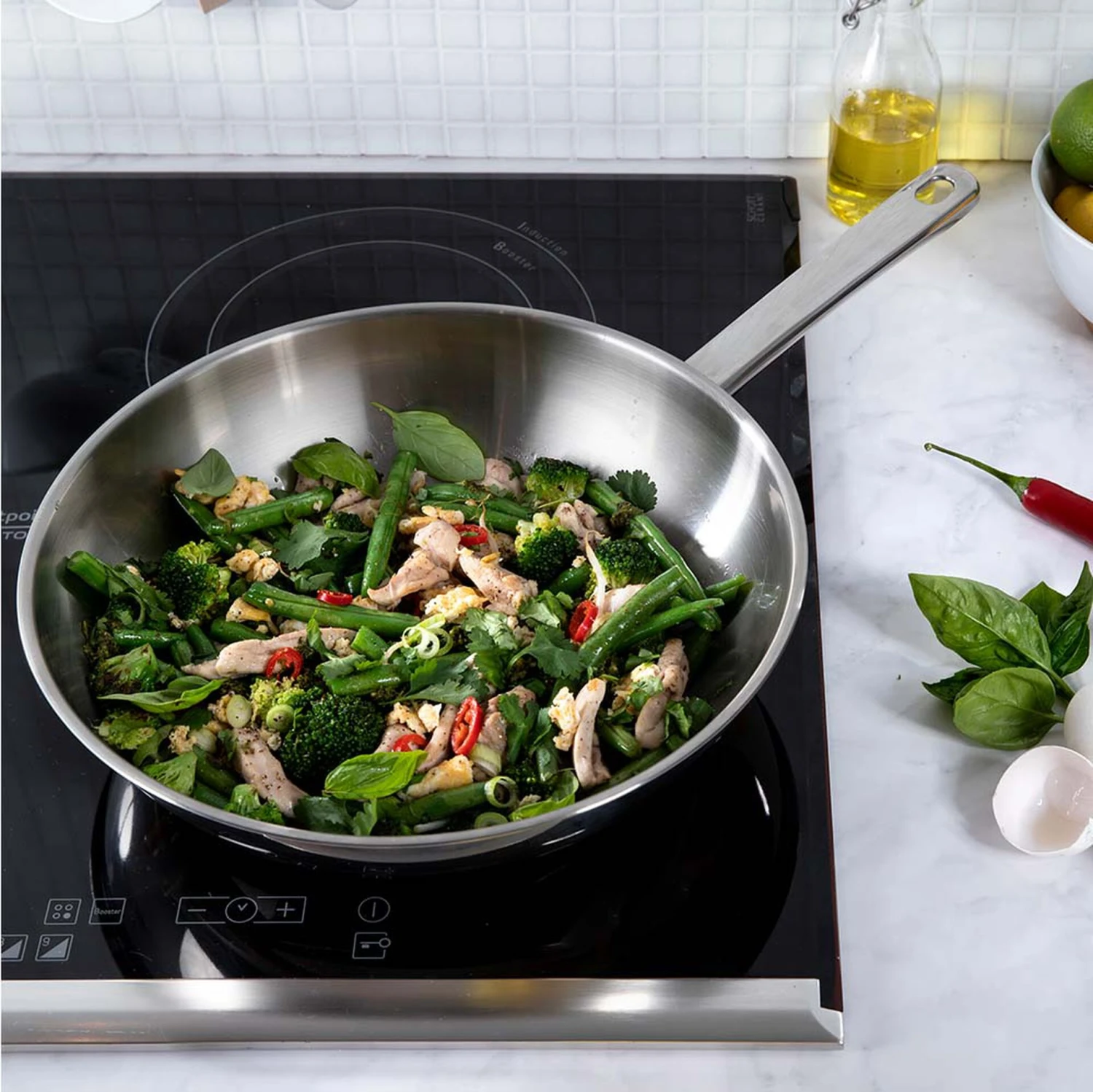 BK Wokpan Bright RVS - ø 28 Cm - Zonder Anti-aanbaklaag 4 BK Wokpan Bright RVS - ø 28 Cm - Zonder Anti-aanbaklaag - Afbeelding 4