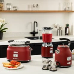 Westinghouse Retro Waterkoker + Broodrooster 2 Sleuven + Blender - Rood -Le Creuset Winkel 1200x1200 134