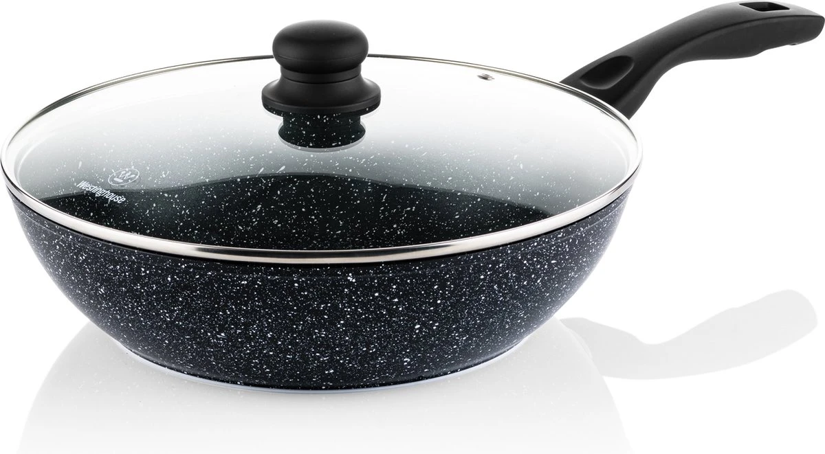 Westinghouse Pannenset Black Marble (Grillpan 28 Cm + Wokpan ø 30 Cm) - Inductie En Alle Andere Warmtebronnen 8 Westinghouse Pannenset Black Marble (Grillpan 28 Cm + Wokpan ø 30 Cm) - Inductie En Alle Andere Warmtebronnen - Afbeelding 8