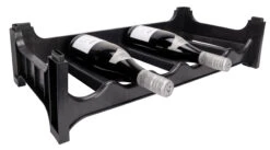 Wijnrek Stapelbaar - Kunststof - Zwart - 6 Flessen