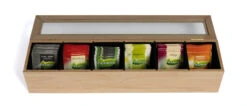 Sakura Tea Theedoos - Hout - 6-vaks - Met Fluweel - 43 X 9 Cm -Le Creuset Winkel 3 6 vaks lang 7 scaled