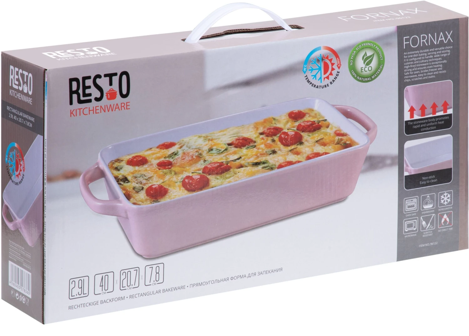 Resto Kitchenware Ovenschaal Fornax - Roze - 40 X 21 Cm / 2.9 Liter 4 Resto Kitchenware Ovenschaal Fornax - Roze - 40 X 21 Cm / 2.9 Liter - Afbeelding 4