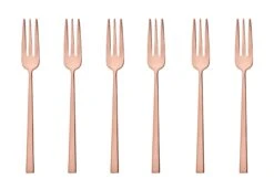 Sambonet Gebaksvorkjes Rock Koper 6 Stuks