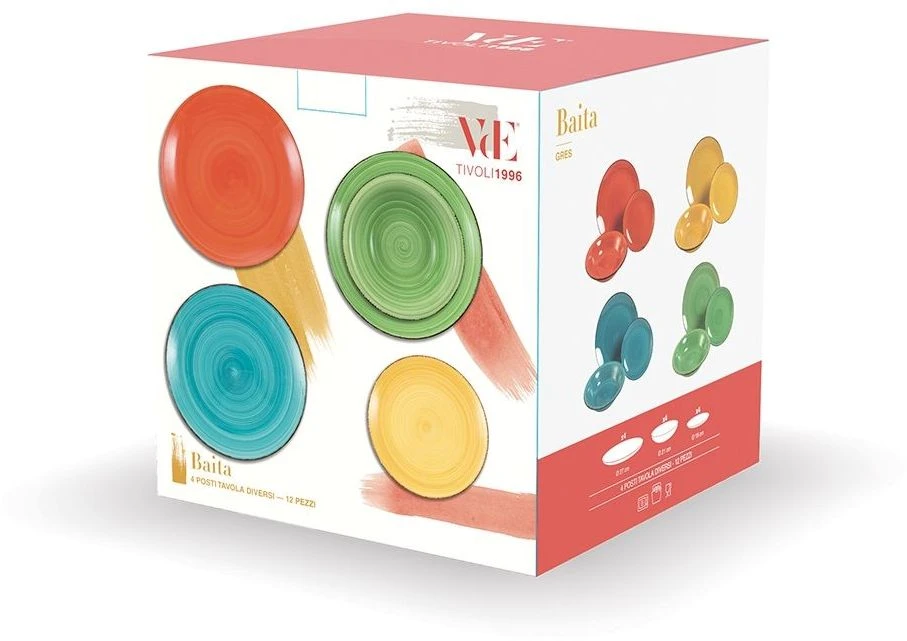 Villa D'Este Serviesset Baita Intensita Doppia - 12-delig / 4 Personen 8 Villa D'Este Serviesset Baita Intensita Doppia - 12-delig / 4 Personen - Afbeelding 8