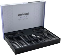 Sambonet Bestekset Bloom - Antique RVS - Monoblock - 36 Delig / 6 Personen -Le Creuset Winkel 8014808499029 3