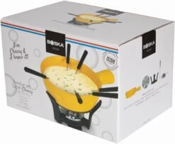 Boska Fondueset Cheesy - 6 Personen - Geel/zwart - 1.3 Liter -Le Creuset Winkel 853512 fondue cheesy 1 scaled