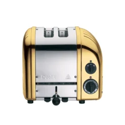 Dualit Broodrooster NewGen - Extra Brede Sleuven - Messing - D27391 -Le Creuset Winkel 85835 newgen 2slot brass front