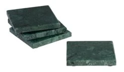 Jay Hill Onderzetters Marmer - Groen - 10 X 10 Cm - 4 Stuks -Le Creuset Winkel 8720364453237 2 1