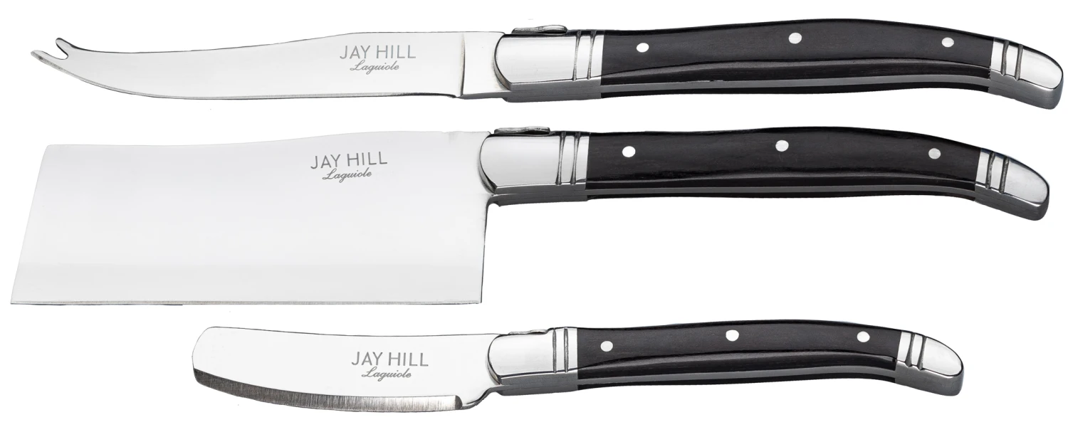 Jay Hill Kaasmessenset Laguiole - Zwart - 3 Stuks 1 Jay Hill Kaasmessenset Laguiole - Zwart - 3 Stuks