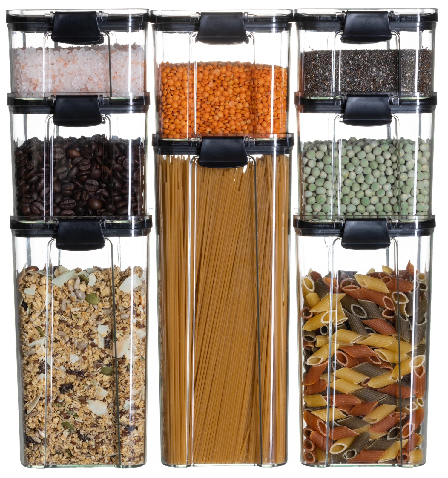 Sareva Voorraadpotten Set - Kunststof - 8 Delige Set 1 Sareva Voorraadpotten Set - Kunststof - 8 Delige Set