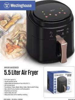 Westinghouse Airfryer / Heteluchtfriteuse - 1400 W - Zwart - 5.5 Liter -Le Creuset Winkel 902x1200