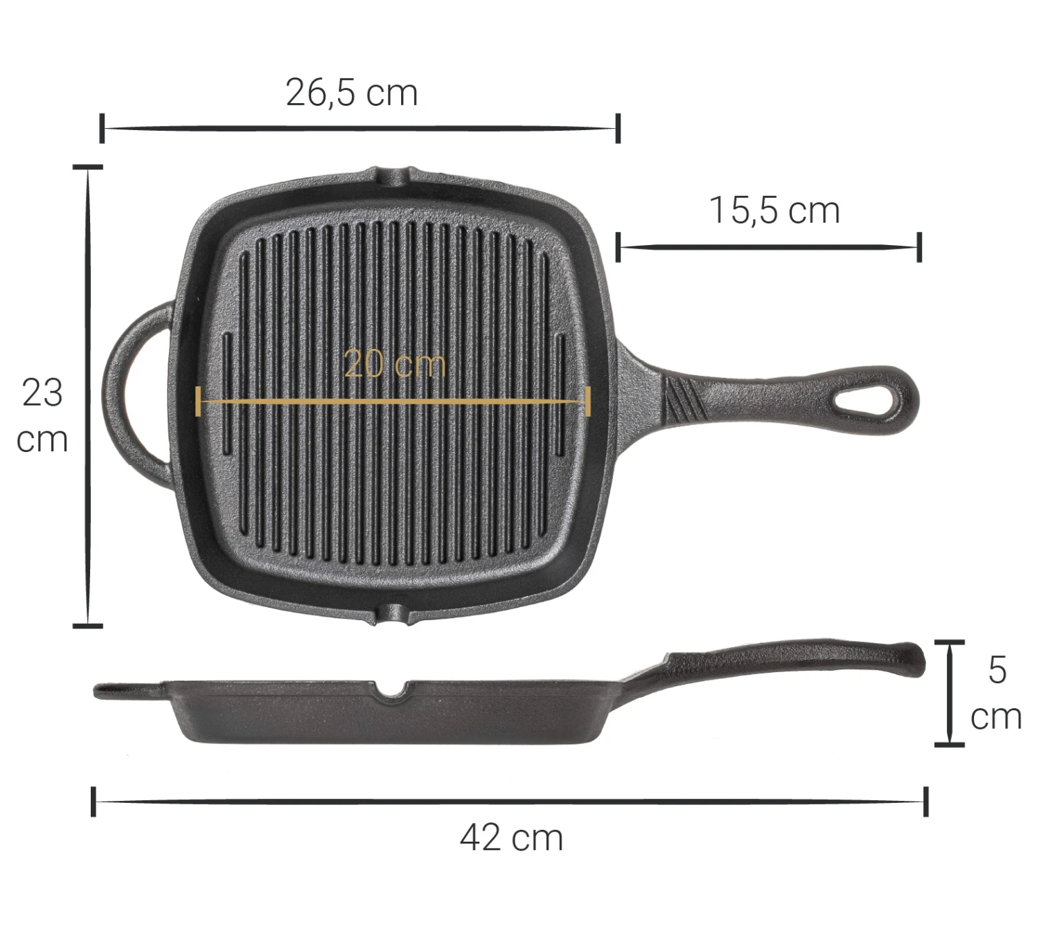 Blackwell Grillpan - Gietijzer - 23 X 23 Cm - Zonder Anti-aanbaklaag 5 Blackwell Grillpan - Gietijzer - 23 X 23 Cm - Zonder Anti-aanbaklaag - Afbeelding 5