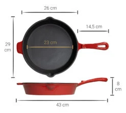 Blackwell Koekenpan - Gietijzer - Rood - ø 26 Cm - Zonder Anti-aanbaklaag -Le Creuset Winkel Asset 36@2x 80