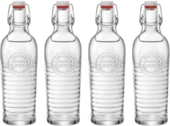 Bormioli Rocco Beugelflessen / Weckflessen Officina 1825 - Transparant - 1.2 Liter - 4 Stuks