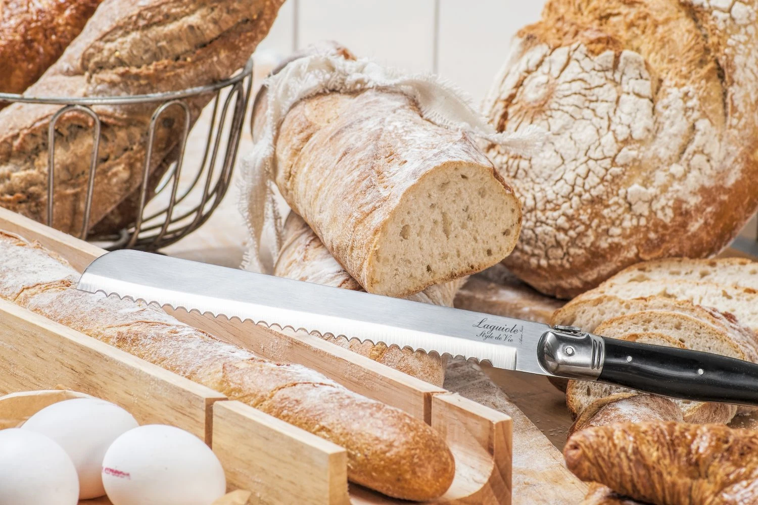 Laguiole Style De Vie Broodmes Zwart 3 Laguiole Style De Vie Broodmes Zwart - Afbeelding 3