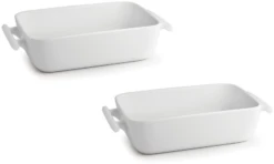 BonBistro Ovenschaal Yong Squito - 33 X 24 X 6 Cm / 3.5 Liter - Wit - 2 Stuks