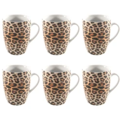 Studio Tavola Mokken Leopard 340 Ml - 6 Stuks