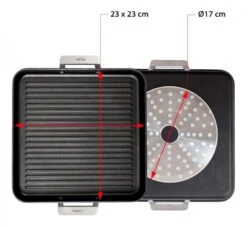 Valira Grillpan Aire Met Handgrepen - 23 X 23 Cm - Standaard Anti-aanbaklaag 8 Valira Grillpan Aire Met Handgrepen - 23 X 23 Cm - Standaard Anti-aanbaklaag -Le Creuset Winkel GrillpanMetHandvaten23x23cm.jpg2