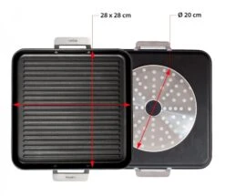 Valira Grillpan Aire Met Handgrepen - 28 X 28 Cm - Standaard Anti-aanbaklaag -Le Creuset Winkel GrillpanMetHandvaten28x28cm2