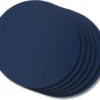 Jay Hill Placemats - Vegan Leer - Grijs / Blauw - Dubbelzijdig - ø 38 Cm - 6 Stuks