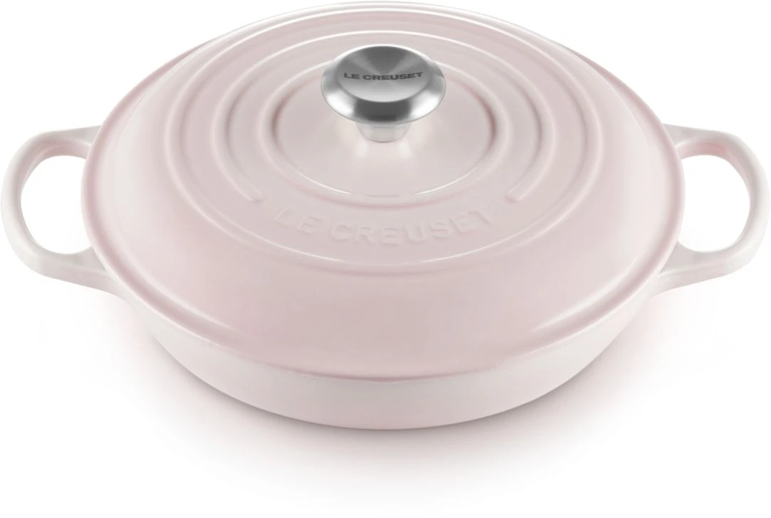 Le Creuset Braadpan Signature - Campagnard - Shell Pink - ø 26 Cm / 2.2 Liter 1 Le Creuset Braadpan Signature - Campagnard - Shell Pink - ø 26 Cm / 2.2 Liter