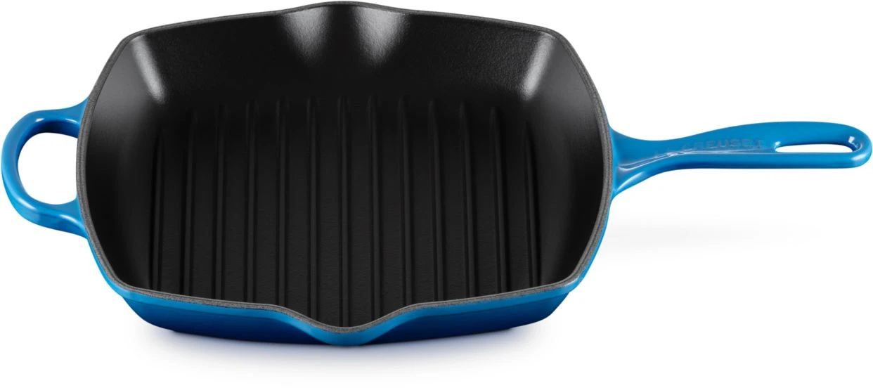 Le Creuset Grillpan Signature - Azure - 26 X 26 Cm - Geëmailleerde Anti-aanbaklaag 1 Le Creuset Grillpan Signature - Azure - 26 X 26 Cm - Geëmailleerde Anti-aanbaklaag