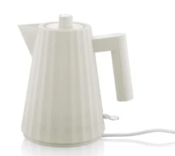 Alessi Waterkoker Plissé - Droogkookbeveiliging - Wit - Michele De Lucchi - 1 Liter - MDL06/1 W -Le Creuset Winkel MDL06 1 W 1