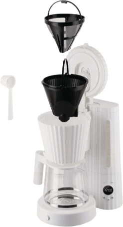 Alessi Filter-koffiezetapparaat Plissé - 1.5 Liter - Wit - Michele De Lucchi - MDL14 W -Le Creuset Winkel MDL14 W 05 1x1 A4 3500pxl