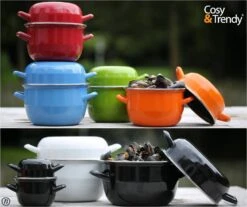 Cosy & Trendy Mosselpan - Zwart - ø 24 Cm / 5 Liter -Le Creuset Winkel Mossel20gekleurd 2