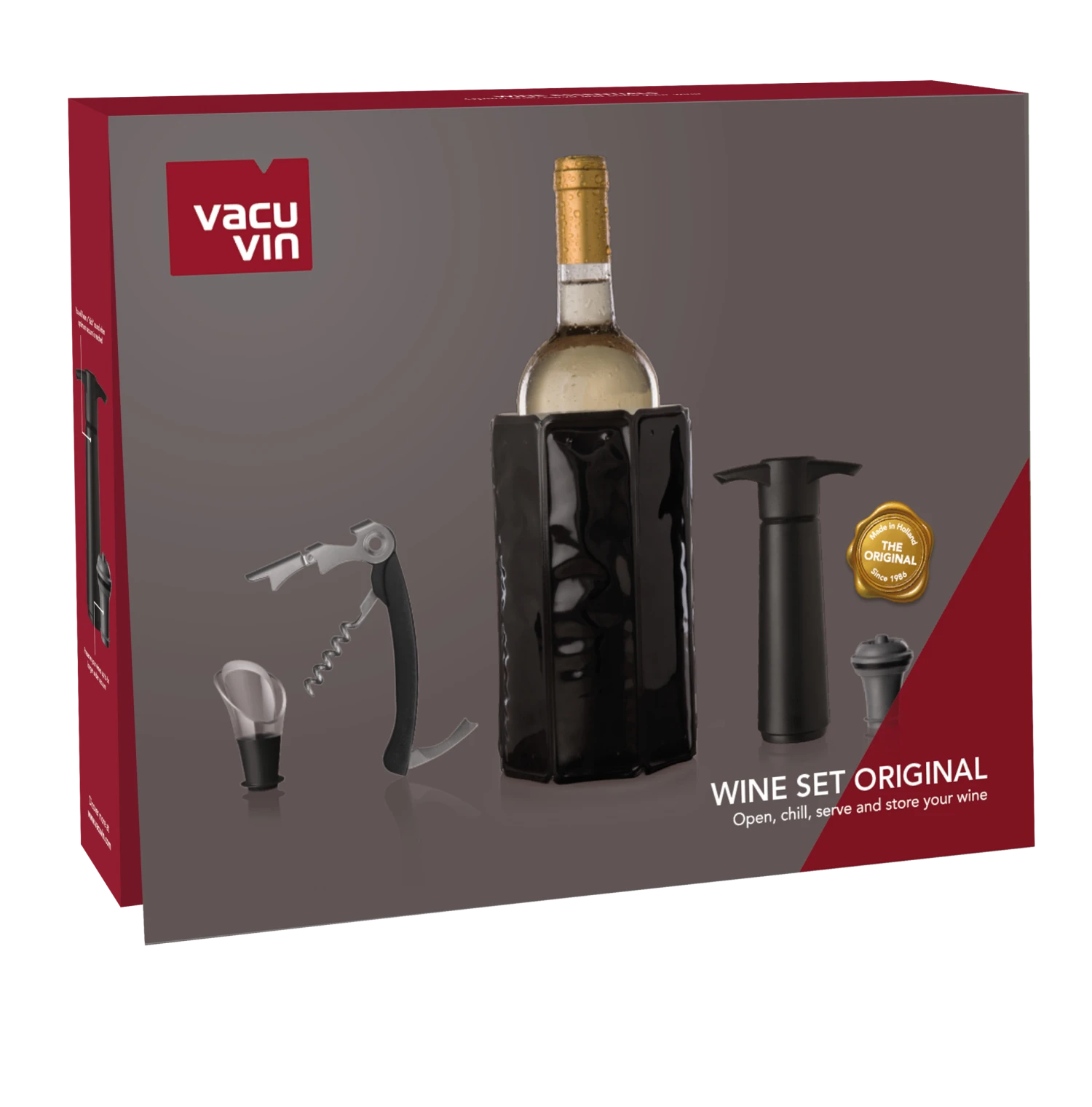 Vacu Vin Wijnset Original - Zwart - 5 Delige Set 4 Vacu Vin Wijnset Original - Zwart - 5 Delige Set - Afbeelding 4
