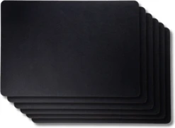 Jay Hill 6 Placemats + 6 Onderzetters - Vegan Leer - Zwart -Le Creuset Winkel Productafbeeldingen CL 81 3 1