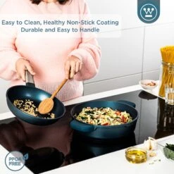 Westinghouse Hapjespan Performance - Bravery Blue - ø 32 Cm / 5.8 Liter - Standaard Anti-aanbaklaag -Le Creuset Winkel WCCC0095L28BL 4 1