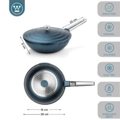 Westinghouse Wokpan Performance - Bravery Blue - ø 28 Cm - Standaard Anti-aanbaklaag -Le Creuset Winkel WCCW0095028BL 3