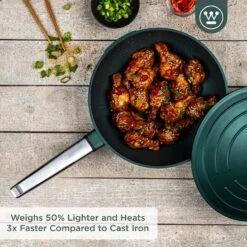 Westinghouse Wokpan Performance - Gracious Green - ø 28 Cm - Standaard Anti-aanbaklaag -Le Creuset Winkel WCCW0095028SG 2 1