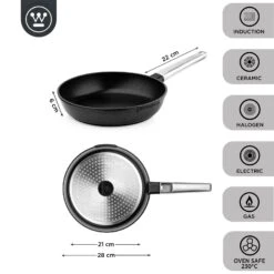 Westinghouse Koekenpan Performance - Blissful Black - ø 28 Cm - Standaard Anti-aanbaklaag -Le Creuset Winkel WCFP0095028BK 3