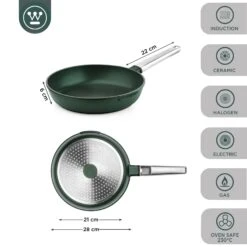 Westinghouse Koekenpan Performance - Gracious Green - ø 28 Cm - Standaard Anti-aanbaklaag -Le Creuset Winkel WCFP0095028SG 3
