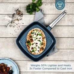 Westinghouse Grillpan Performance - Bravery Blue - 28 X 28 Cm - Standaard Anti-aanbaklaag -Le Creuset Winkel WCFP0095G28BL 2