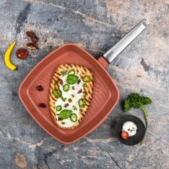 Westinghouse Grillpan Performance - Rebel Red - 28 X 28 Cm - Standaard Anti-aanbaklaag -Le Creuset Winkel WCFP0095G28OR 10