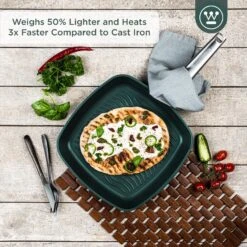 Westinghouse Grillpan Performance - Gracious Green - 28 X 28 Cm - Standaard Anti-aanbaklaag -Le Creuset Winkel WCFP0095G28SG 2