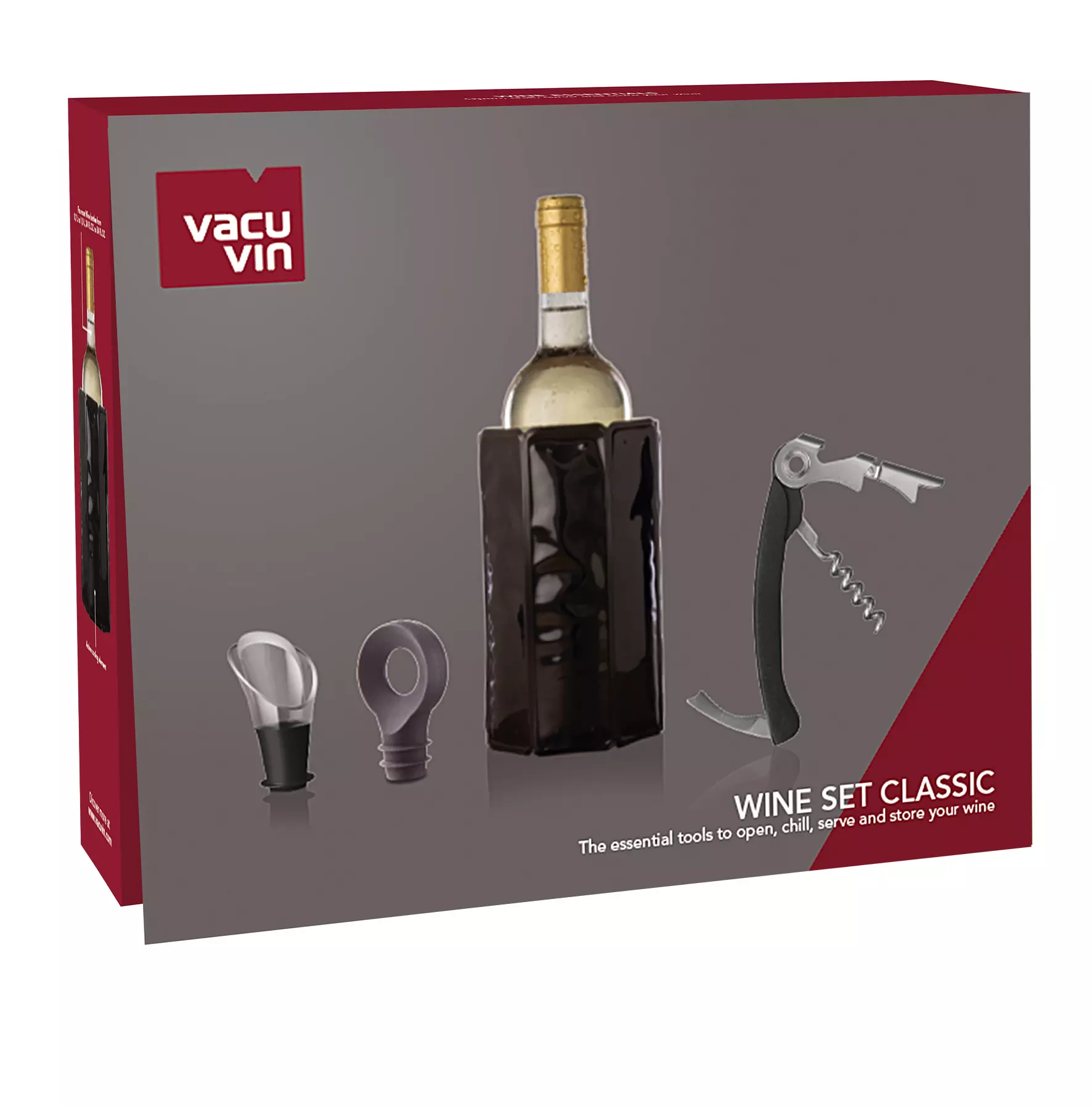 Vacu Vin Wijnset Classic - Zwart - 4 Delige Set 4 Vacu Vin Wijnset Classic - Zwart - 4 Delige Set - Afbeelding 4