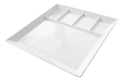 Fonduebord / Gourmetbord - 5 Vakken - Wit - 24 X 24 Cm