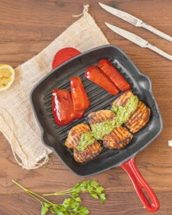 Blackwell Grillpan - Gietijzer - Rood - 27 X 27 Cm - Zonder Anti-aanbaklaag -Le Creuset Winkel item 25 1