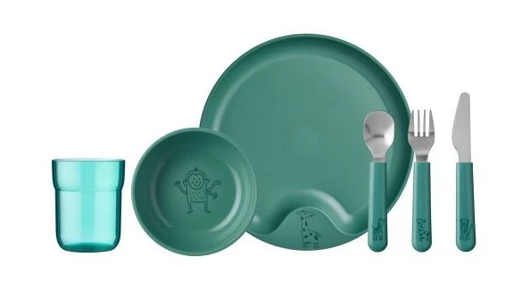 Mepal Kinderservies Mio Deep Turquoise 6-Delig 1 Mepal Kinderservies Mio Deep Turquoise 6-Delig