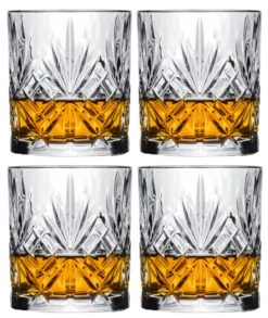 Cookinglife Whiskey Glazen / Cocktailglazen / Waterglazen Moy - 340 Ml - 4 Stuks