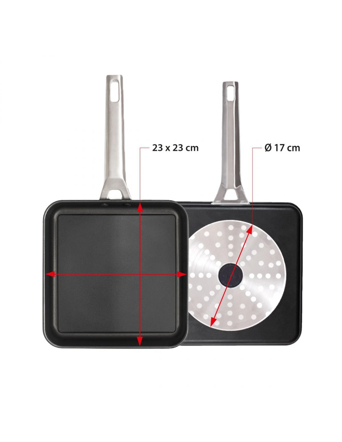 Valira Grillpan Aire - Gladde Bodem - 23 X 23 Cm - Standaard Anti-aanbaklaag 2 Valira Grillpan Aire - Gladde Bodem - 23 X 23 Cm - Standaard Anti-aanbaklaag - Afbeelding 2